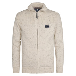 Petrol Industries men knitwear collar cardigan m-3050-kwc283 0009 antique white melee