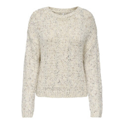 Only Onlwinter ls sequins o-neck cs knt ecru dessin