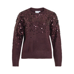 Vila Visiquin o-neck ls glitter knit top bordeaux