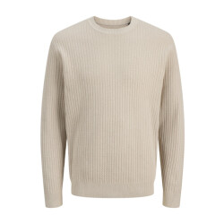 Jack & Jones Jprblubarkley knit crew neck ch ln zand