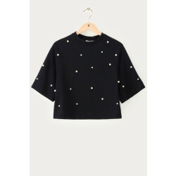 My Jewellery Korte sweater met imitatie parels -