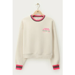 My Jewellery Beige sweater 'l'amour au pouvoir' off-white