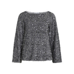 Vila Vifaith boat neck l/s sequin top/1