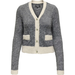Only Onlmaggie life ls v-neck cardi cc knt medium grey
