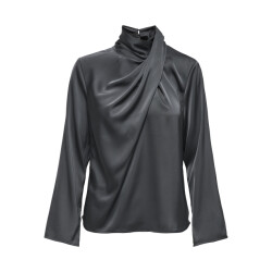 Jacqueline de Yong rocky l/s high neck top wvn 15311619 asphalt