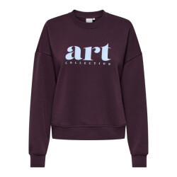 Only onlbest l/s print crew neck swt 15357681 winetasting