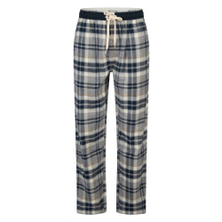 Phil & Co Heren pyjamabroek lang flanel geruit grijs