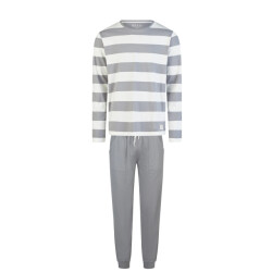 Phil & Co Heren pyjama set lang grijs gestreept