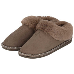 Apollo Dames instap pantoffels teddy taupe