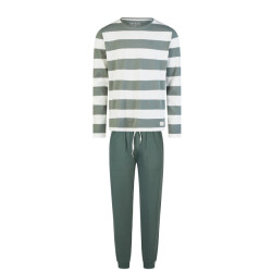 Phil & Co Heren pyjama set lang groen gestreept