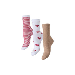 Pieces Dames kerst sokken pcjopi glitter 3-pack multicolor