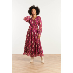 Smashed Lemon 25773 – chiffon maxi jurk met lurex detail |