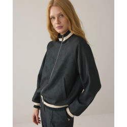 Summum 1s1273-12333 650 bomber jacket glitter jacquard emerald green