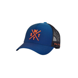 WATTS Unisex cap tribe logo effen carbon blauw/neon oranje