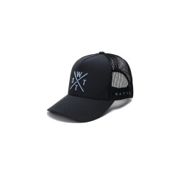 WATTS Unisex cap tribe logo effen donkergrijs/lichtblauw