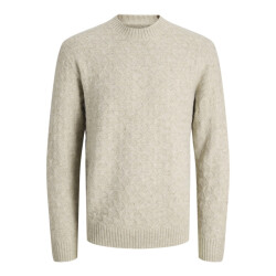 Jack & Jones Jprblasimon structure knit crew neck ln beige