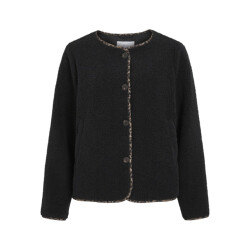 Vila Viada printed piping teddy jacket -