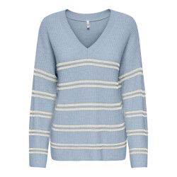 Only Onlibi ls stripe v-neck cc knt