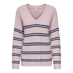 Only Onlibi ls stripe v-neck cc knt