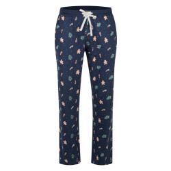 Happy Shorts Heren pyjama broek lang donkerblauw gingerbread kerst print