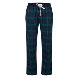 Happy Shorts Heren pyjama broek lang donkerblauw/groen geruit flanel