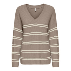 Only Onlibi ls stripe v-neck cc knt