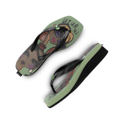 Uzurii Beach printed stella mid heel groen