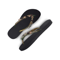 Uzurii Heart bronze zwart dames slippers, , maat: