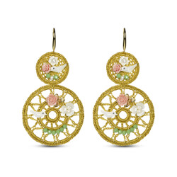 Uzurii Dreamcatcher gold oorbellen, goud verguld