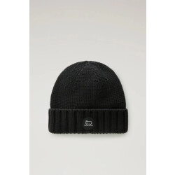 Woolrich Beanie merino wool logo