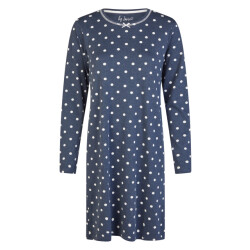 By Louise Dames nachthemd interlock lange mouw donker polkadot