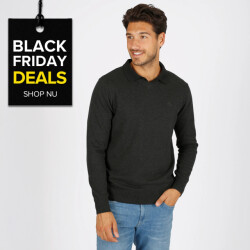 Q1905 Trui heemskerk zwart/ antraciet