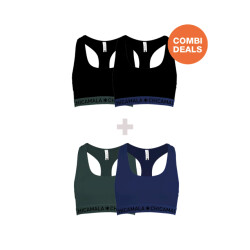 Muchachomalo Dames 2+2-pack boxershorts racerback effen