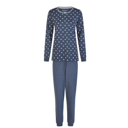By Louise Dames winter pyjama set lang interlock donker polkadot