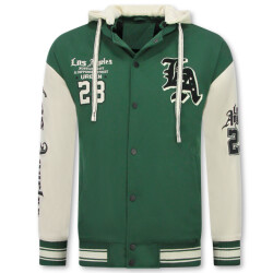 Enos Baseball jas met capuchon oversized bomberjack