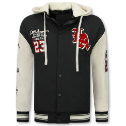 Enos Baseball jas met capuchon oversized bomberjack