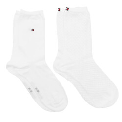 Tommy Hilfiger Dames effen katoen blend sokken (set van 2)