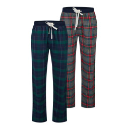 Happy Shorts Heren kerst pyjamabroek lang 2-pack geruit