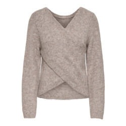 Only Onlzaggie life ls v-necck reversib knt melee