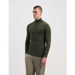 Saint Steve Cas 19480 60027 deep forest green heren trui met half zip 