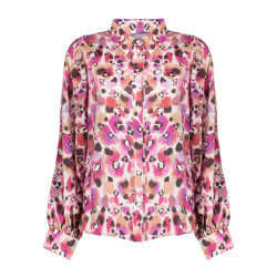 Geisha blouse print 53620-20 420 pink off white
