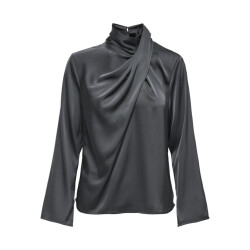 Jacqueline de Yong Jdyrocky ls high neck top wvn antraciet