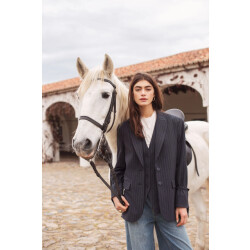 Summum 1s1263-12258 495 blazer boyfriend pinstripe midnight blue