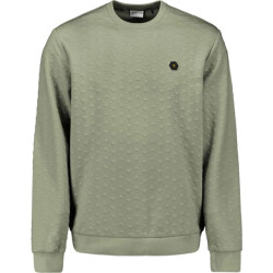 No Excess Sweater crewneck jacquard light army