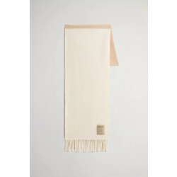 Woolrich Women scarf color block wool oxford tan