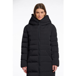 Rino & Pelle Keilafur.7002511 long padded hooded coat with faux fur black stone copy