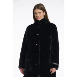 Rino & Pelle Nonna.7002511 single breasted fake fur coat black
