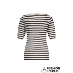 Studio Anneloes luna ssl stripe pullover 13060 1187 espresso