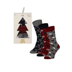 Apollo Heren kerstsokken giftbox 3-pack print