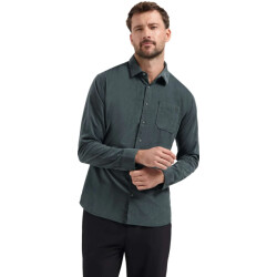 No Excess Shirt herringbone fine corduroy dark steel